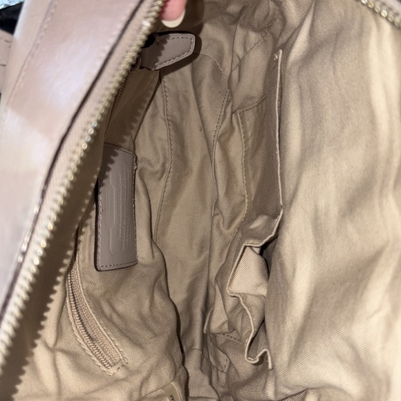 Coach Bleecker  mini Riley Satchel Crossbody bag  leather  gray/taupe excellent - Picture 4 of 17